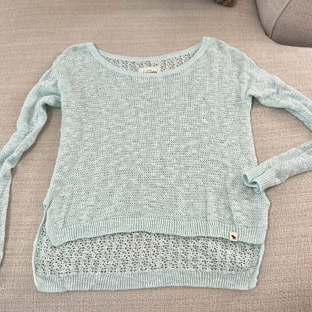 2/$15 Mint colored Abercrombie Kids Sweater in Size L. - Picture 4 of 5